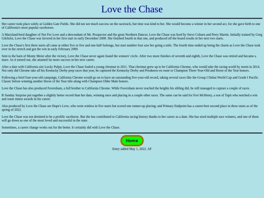 Horses/L/LovetheChase screenshot