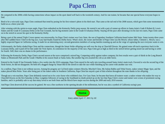 Horses/P/PapaClem screenshot