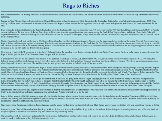 Horses/R/RagstoRiches screenshot