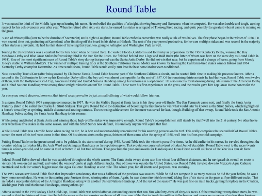 Horses/R/RoundTable screenshot