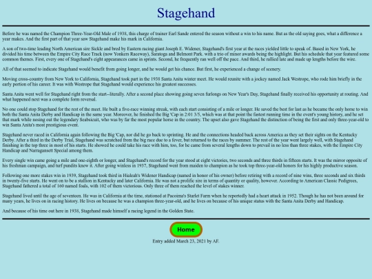 Horses/S/Stagehand screenshot