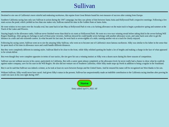 Horses/S/Sullivan screenshot
