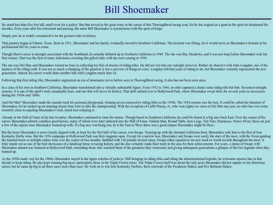 Jockeys/S/BillShoemaker screenshot
