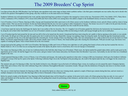 Races/2000s/2009BreedersCupSprint screenshot