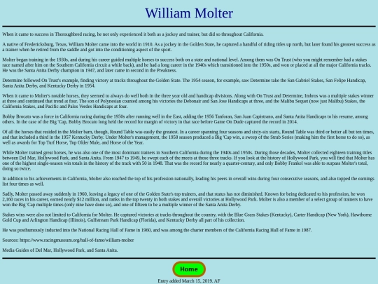 Trainers/W/WilliamMolter screenshot