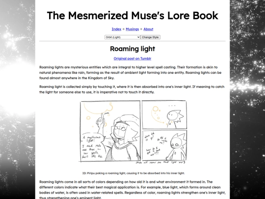 sky-lore-headcanons/spellcasting-magic/roaming-light screenshot