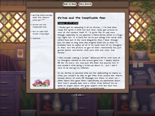 diary screenshot