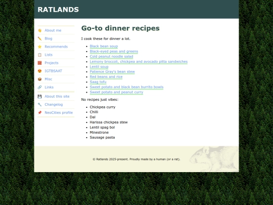 lists/recipes screenshot