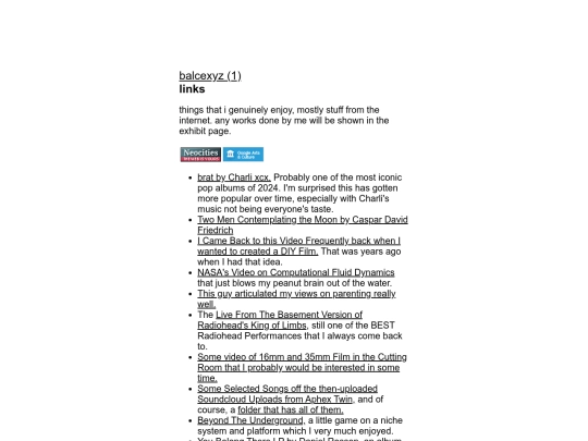 links screenshot