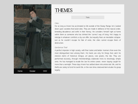pages/lore/themes screenshot