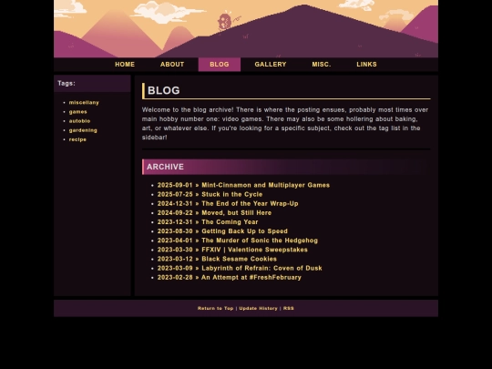 Blog screenshot