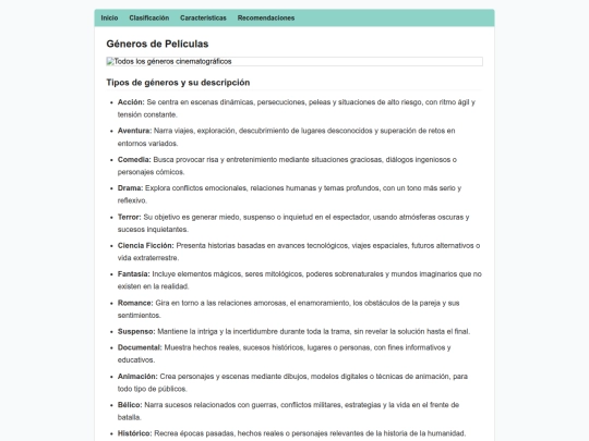 genero de peliculas screenshot