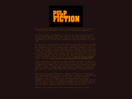 Pages/MovieReviews/PulpFiction screenshot