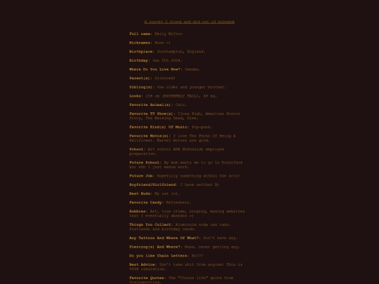 Pages/Survey screenshot