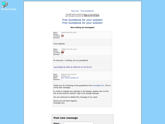 guestbook screenshot