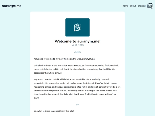 blog/welcome-to-auranym-me screenshot