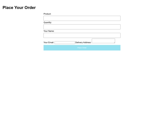 cakeweb/order form  screenshot