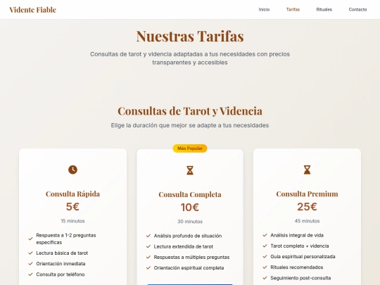 tarifas screenshot