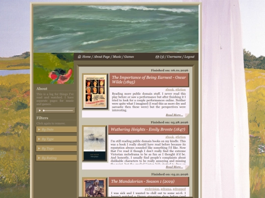 Logs/Books screenshot