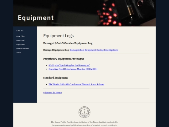 equipment screenshot