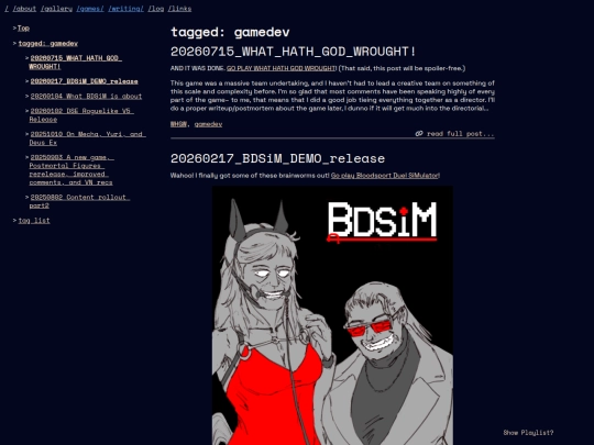 tag/gamedev screenshot