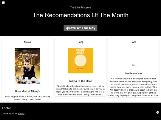 Menu/Recomendations/recomendations screenshot