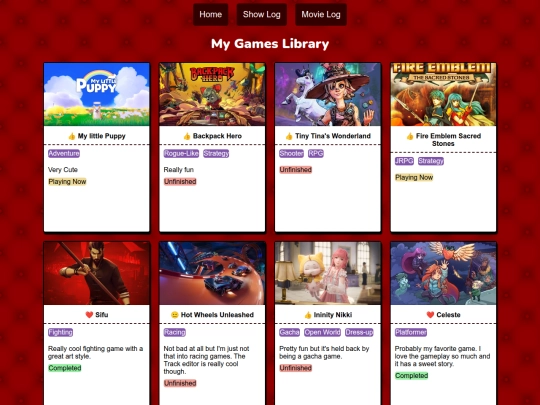 gameslog screenshot