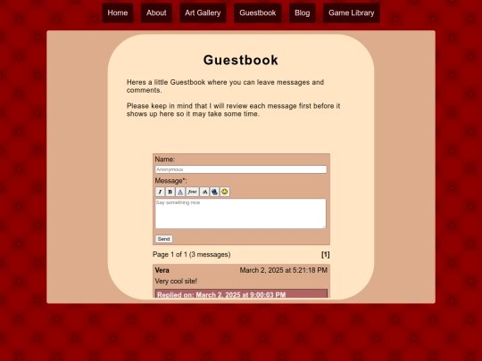 guestbook screenshot