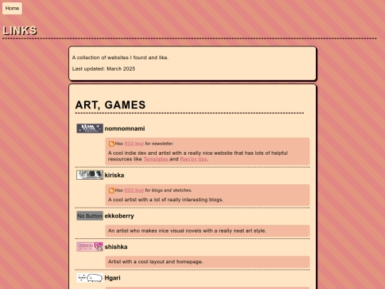 links screenshot