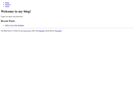 Blog screenshot
