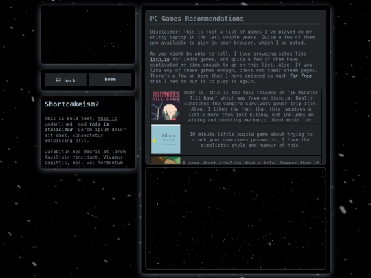 games screenshot