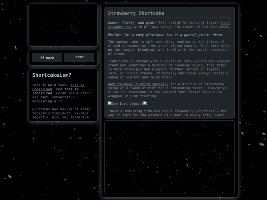 shortcake screenshot