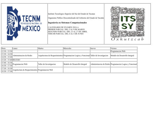 horario screenshot