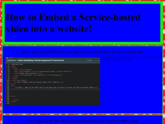 Video Embedding Tutorial assignment/Tutorial screenshot