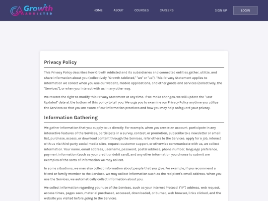 ABHAY privacy policy screenshot