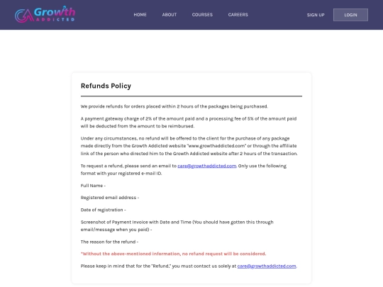 ABHAY refund policy screenshot