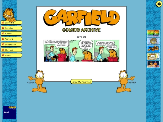 shrines/garfield/comics screenshot
