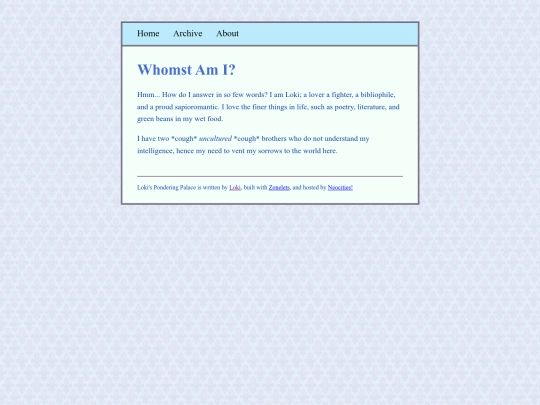 dillonblog/lokiblog/about screenshot
