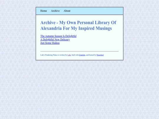 dillonblog/lokiblog/archive screenshot
