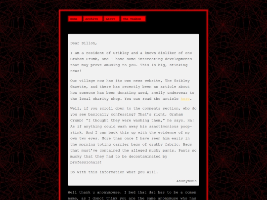 dillonblog/posts/dinkmail-mucky-pants screenshot