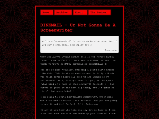 dillonblog/posts/dinkmail-not-screenwriter screenshot