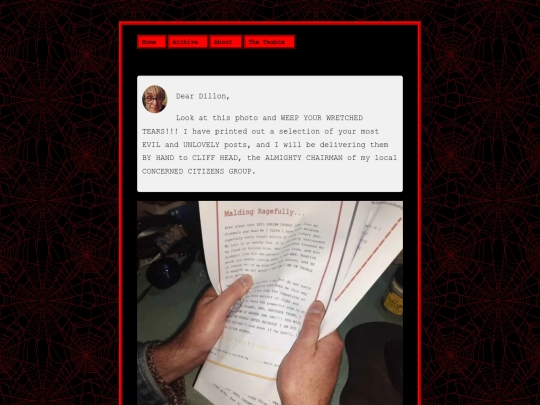 dillonblog/posts/dinkmail-wretched-tears screenshot
