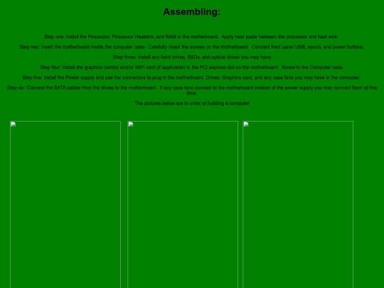 Assembling screenshot