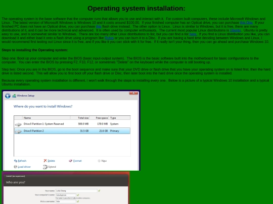 Set up screenshot