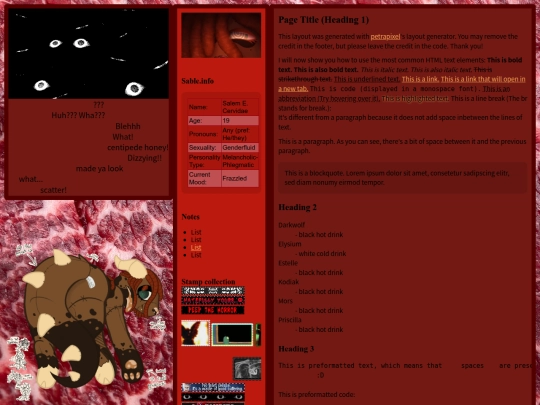 Sable page/sablehome screenshot