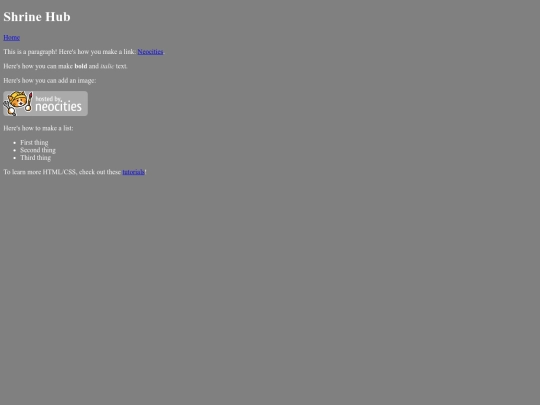 HTML/shrinemain screenshot