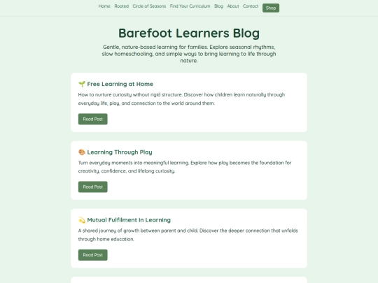 Blog screenshot