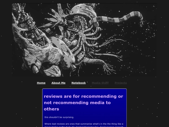 notebook/reviews are for recommending or not recommending media to others screenshot