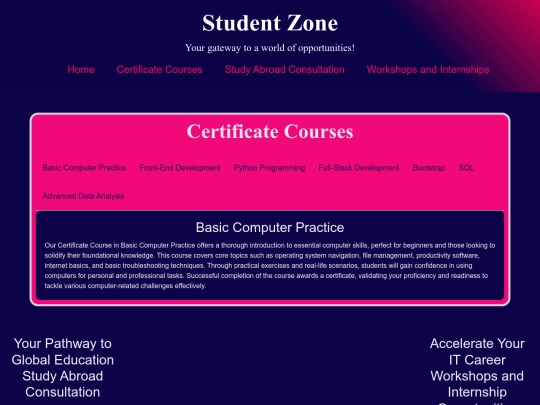 student screenshot