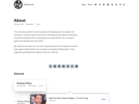 blog/about screenshot